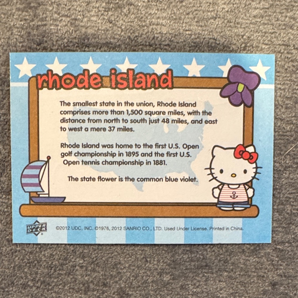 Hello Kitty Rhode Island Collectable Card - Picture 2 of 2